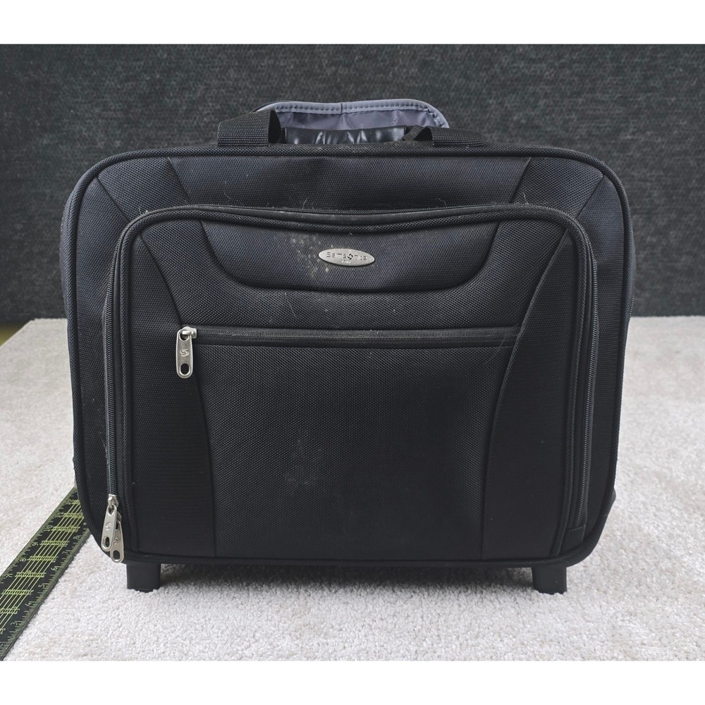 Samsonite Rolling Laptop Bag Black Nylon Mobile‎ Office Wheeled Briefcase